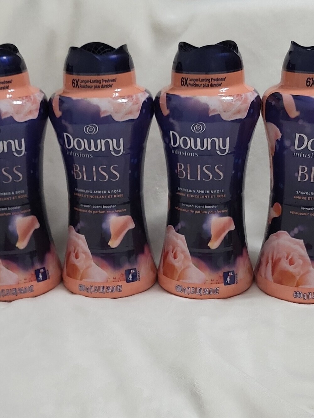 4 Downy Infusions Bliss In-Wash Scent Booster Beads Amber & Rose 24.0 oz - Picture 2 of 16